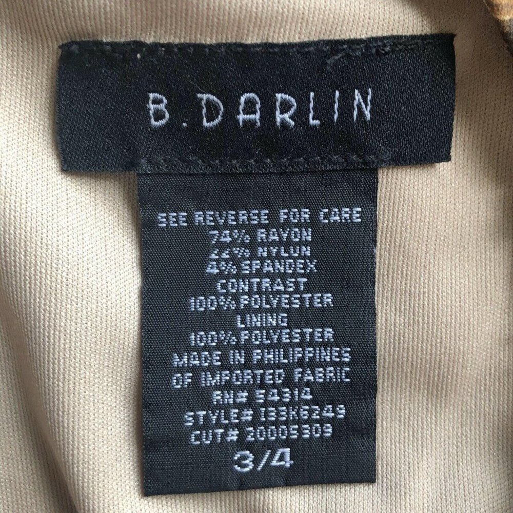 B Darlin Dress Leopard Print Black Embellishment Neck Sleeveless Size 3/4 - Picture 8 of 9